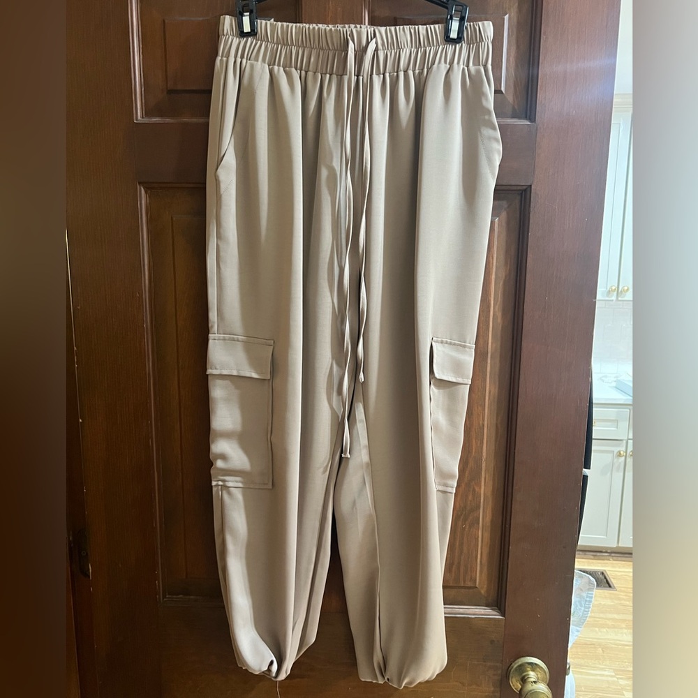 Strut and bolt size M champagne silky joggers
